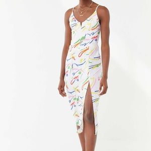 UO Dolce Vita Front-Slit Midi Dress